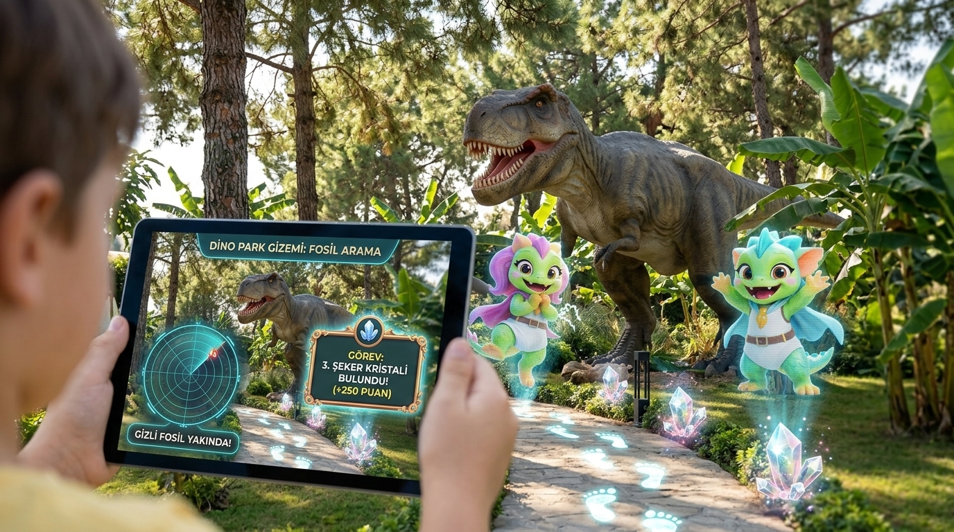 Candyland Dino Park Gerçek Alanında Canlı AR Fosil Arama Macerası